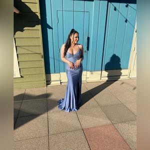 5D Young prom dress Periwinkle with diamond detail
